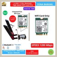 JTTOP" INTEL AC7265 NGW HIGH SPEED WIFI CARD PCIE 1X DUAL BAND BLUETOOTH