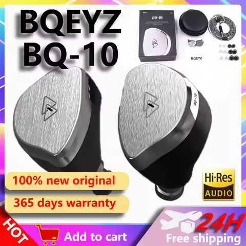BQEYZ BQ10 IEM Wired HiFi in-Ear Earphones Gaming 12mm PET Dynamic Driver Earbuds 0.78mm 2Pin Detach