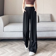 2026 Slightly Flared Suit Pants Women Pants Black High Waist Drape Loose Women Casual Flared Pants