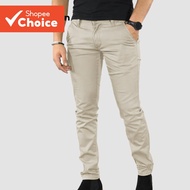 Men Casual Pants Structure Line Button All Seasons Apricot Pants  LNE110143