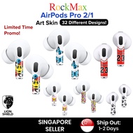 (SG) ROCKMAX AirPods Pro 2/1 Art Skin Wrap, Customized AirPod Sticker Cover Decoration