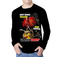 YC Collection Men's Long Sleeve T-Shirt with Hobby Chicken Image / UK L - XL