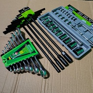 Benkel Tool Package 3 Set Tekiro T-Wrench 4 pcs 8-10-12-14 mm + Socket Wrench Set 27 Pcs + Ring Span