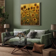 向日葵與金色的靜謐I - 黃油畫風向日葵掛畫/植物風景/太陽花