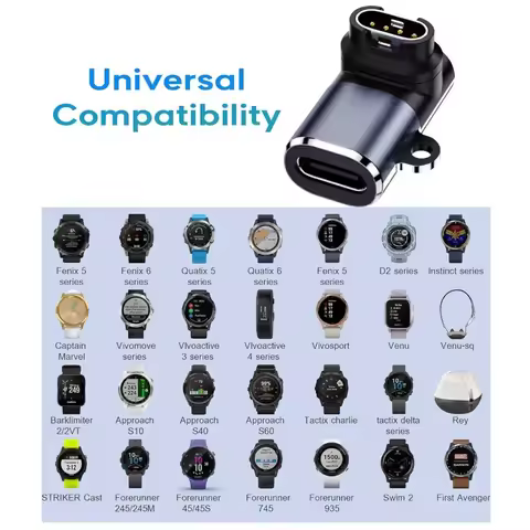 For Garmin Fenix 8 7 7S 7X 6S 6 Forerunner 955 965 Quatix USB-C