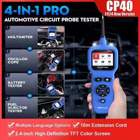 CP40 Car Power Circuit Probe Tester 12V 24V Battery/Fuel Injector/Oscilloscope Tester Analyzer Tool 