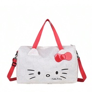 ซานริโอ กระเป๋าแฮนด์แบ็กความจุขนาดใหญ่ 1 ชิ้น ลาย Hello Kitty Kawaii อะนิเมะ อุปกรณ์ตกแต่ง กระเป๋าสะ