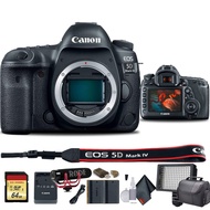 Canon EOS 5D Mark IV DSLR Camera (International Model) (1483C002) W/Bag, Extra Battery, LED Light, M
