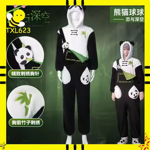 Love And Deep Space Kigurumi Xavier Rafayel Sylus Zayne Coral Fleece Panda Pajamas Suit Rafayel Zayn