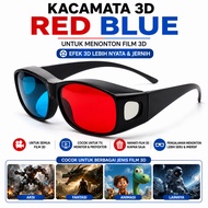 MERAH 3D Glasses Plastic Frame H2 biru Dimension BR449 Cinematic Movie 3 Red Watch 4D Film