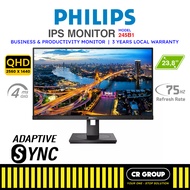 PHILIPS PHI-245B1 - 23.8'' IPS FHD LED PowerSensor Quad HD Monitor - Adaptive-Sync - 2560 x 1440 @ 75 Hz