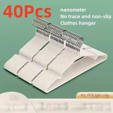 10/40pcs Clothes Hanger Household Hanger Non-slip Hanger Multifunctional Seamless Hanging Organizer 