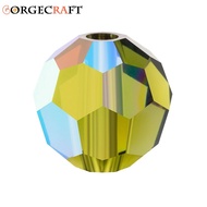 24pcs Preciosareg Beads Czech 451 19 602 Round 50230 200 Olivine AB 4mm Hole: 1mm