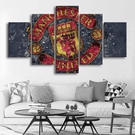 Manchester United Sports Football Flag 5 piece canvas wall art Painting HD Print On Canvas Modern De