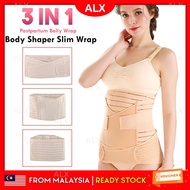 ALX 3 In 1 Mummy Slim Body Shaper Waist Belly Wrap Postpartum Support Belt Bengkung Bersalin Kurus Corset Girdle