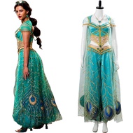☸Aladdin  Princess Cosplay  Costume Naomi Scott Uniform Tops Pants Cloak  Headgear Party FancyiYGf