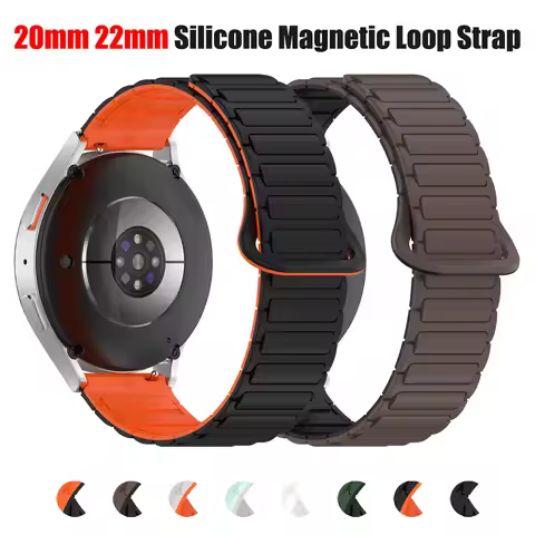 Silicone 20mm 22mm Magnetic Band For TicWatch Pro 3 Ultra GPS Loop Strap Bracelet For TicWatch E2/E3
