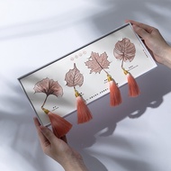 Straw Straw Seasons: Leaf of China Cultural and Straw Four Seasons Chinese Creative Gift Metal Bookm