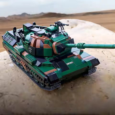 WW2 German Leopard 1 Main Battle Tank Building Block Cougar Armored Vehicle Brick Model DIY Military