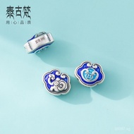 Braided Beaded Loose Beads999Silver T03943D Elephant Resin Ruyi diy Bracelet Vintage Accessories Spa