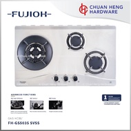 Fujioh FH-GS5035 3 Burner Gas Hob (Glass/Stainless Steel)