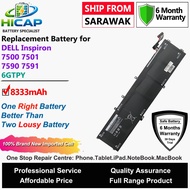 HICAP DELL Laptop Battery 6GTPY 97Wh for DELL Inspiron 7500 7501 7590 7591