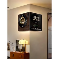 Vintage Style Corner Clock Perpetual Calendar Electronic Clock Record Corner DoubleSided Wall Clock2