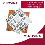 [1 Box 3000 pcs] Rice Paper Paper Burger Paper Newspaper Motif (20X20 cm) - Printing Motif - Non-Sti