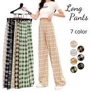 Women Long Trousers New Fashion Plaid Palazo Female Cotton Loose Casual Pants Plus Size Linen LP009