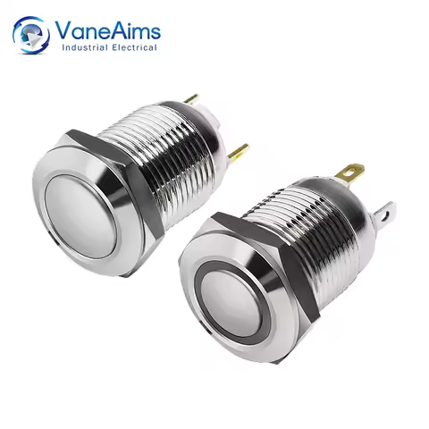 12MM Short Button Switch Car Engine Power Switches 3v 6v 12v 220v Latching Momentary Waterproof LED 