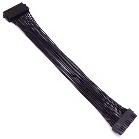 24 Pin Extension Cable Splitter for ATX Motherboard, 24(20 + 4) Pin to 24 Pin, 12 Inch/ 30cm Black P