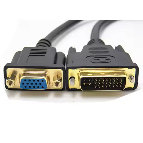 1FT DVI 24+5 Male to VGA Female Video Converter DVI Cable DVI-I to VGA Adapter Cable for TV PS3 PS4 