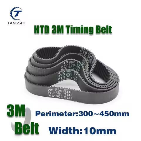 HTD 3M Closed Loop Rubber Timing Belt Width10mm Length 300 306 309 312 318 321 327 330 336 339 351 3