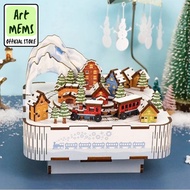 Artmems Snow Train Wonderland 3D Music Box | 3D Model DIY KIT | Christmas Birthday Gift Ideas | Music box series