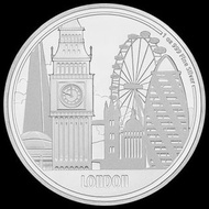 紐埃倫敦地標銀幣，紐埃銀幣，地標銀幣，銀幣，收藏錢幣，錢幣，紀念幣，幣~紐埃倫敦地標銀幣~全球限量3000枚全新一盎司