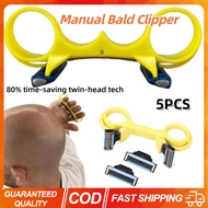 5PCS Manual Bald Clipper Fast Bald Hair Clipper,Head Shavers For Men Double Head Fast Mens Manual Ba