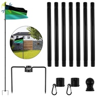 Flag Pole Stainless Steel Ground Flag Pole Weather Resistant Flag Pole Holder Spinning Outdoor Flag 