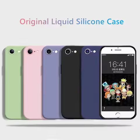 For iPhone SE Case For iPhone SE 2020 2022 SE2 SE3 Cover Coque Funda Soft Original Liquid Silicone B