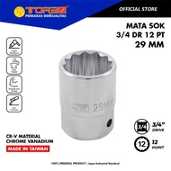 MATA TORA 29 mm 3/4 DR 12 PT Socket Bit - Shock Wrench Bit - Hand Socket - TAIWAN