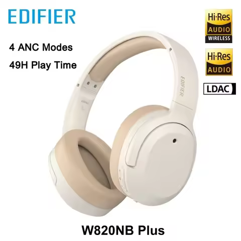 Edifier W820NB Plus Wireless Noise Cancelling Headphones 49hrs Playtime 43dB ANC Hi-Res LDAC Codec O