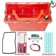 Battery case 12V 4S5P 32140 60AH 75AH transparent waterproof