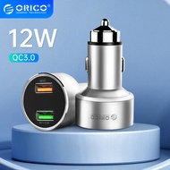 ORICO QC3.0 Car Charger 30W Max Dual USB Car-charger Car Lighter for Power Bank Mobile Phone Tablet