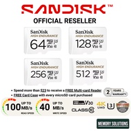 SanDisk High Endurance microSD Card with Adapter (CCTV/Car Dash Cam)  64GB 128GB 256GB 512GB