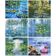 RUOPOTY 60x75cm/50x65cm/40x50cm Frame DIY Frame Picture By Numbers Lotus Flower HandPainted Wall Art
