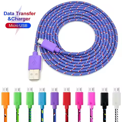 1M 2M 3M USB A to Micro USB Charging Cable 2A Fast Charger Nylon Braided Data Cable For Android Xiao