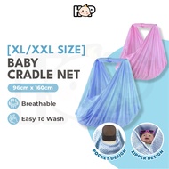Baby Cradle Net XL Size With Head Cover 90cm x 130cm Kain Buaian Baby swing Cradle Buaian Bayi Kain 