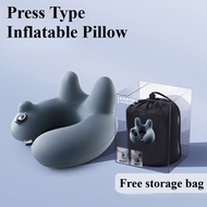 Portable Ushaped Pillow Inflatable Neck Support Pressure Fast Inflation Sleep Pillow Home Travel Wor