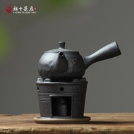 粗陶日式側把壺普洱酒精燈煮茶爐