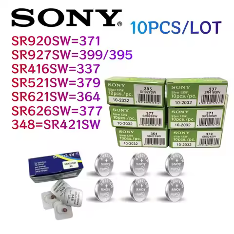10Pcs Original For Sony 371 SR920SW 377 SR626SW 337 SR416SW 364 SR621SW 379 SR521SW 395 399 SR927SW 
