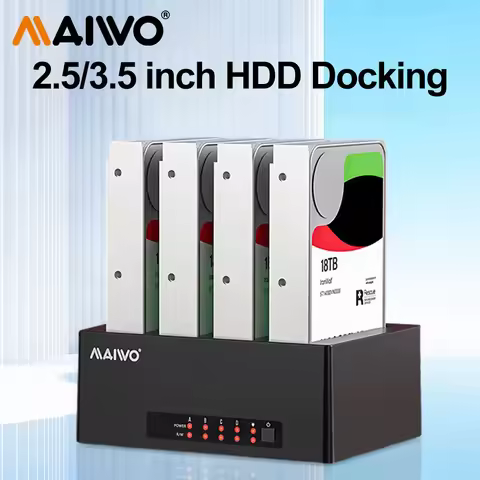 MAIWO Hard Drive Docking Station 4 Bay SATA to USB 3.0 HDD Docking for 2.5/3.5 Inch HDD/SSD Station 